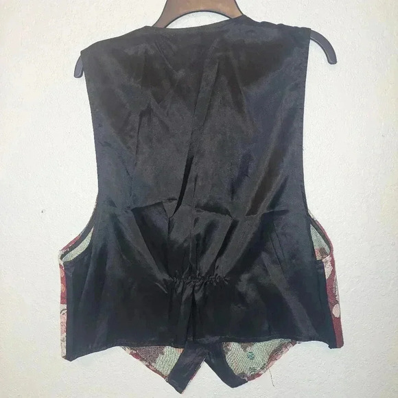 Vintage Tapestry Christmas Santa Backroad Blues Vest Size X Large Womens Holiday - Picture 2 of 6